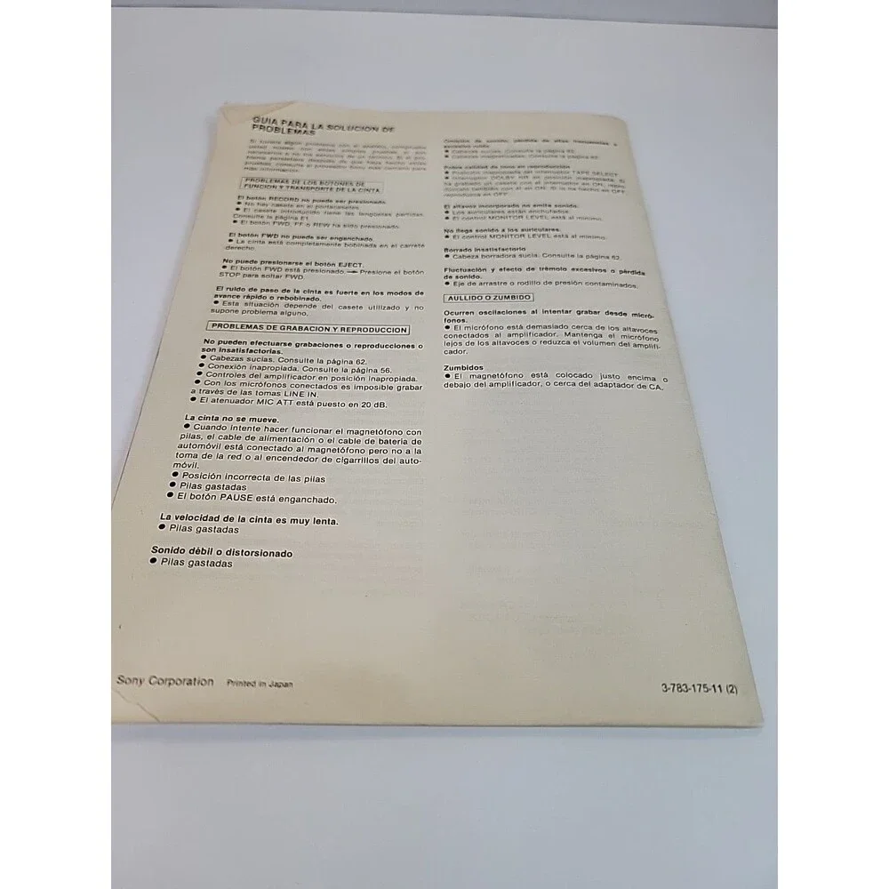 Sony TC-D5M Stereo Cassette-corder,Owners Manual-Original